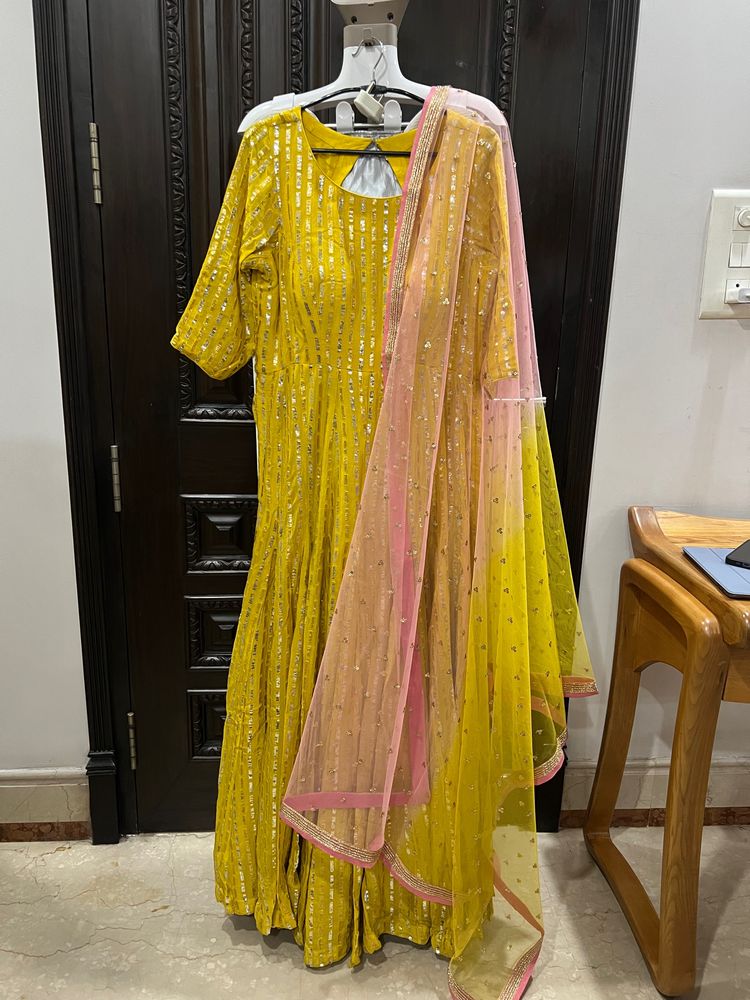 Anarkali Sharara Suit With Dupatta