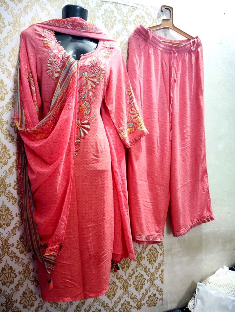 Coral Embroidered Salwar Kameez Suit
