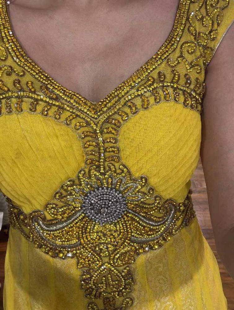 Haldi Yellow Heavy Work Anarkali