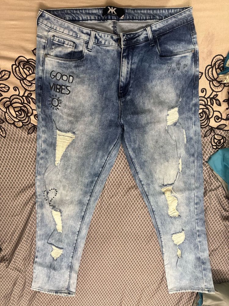 kook n keech Distressed Blue Jeans
