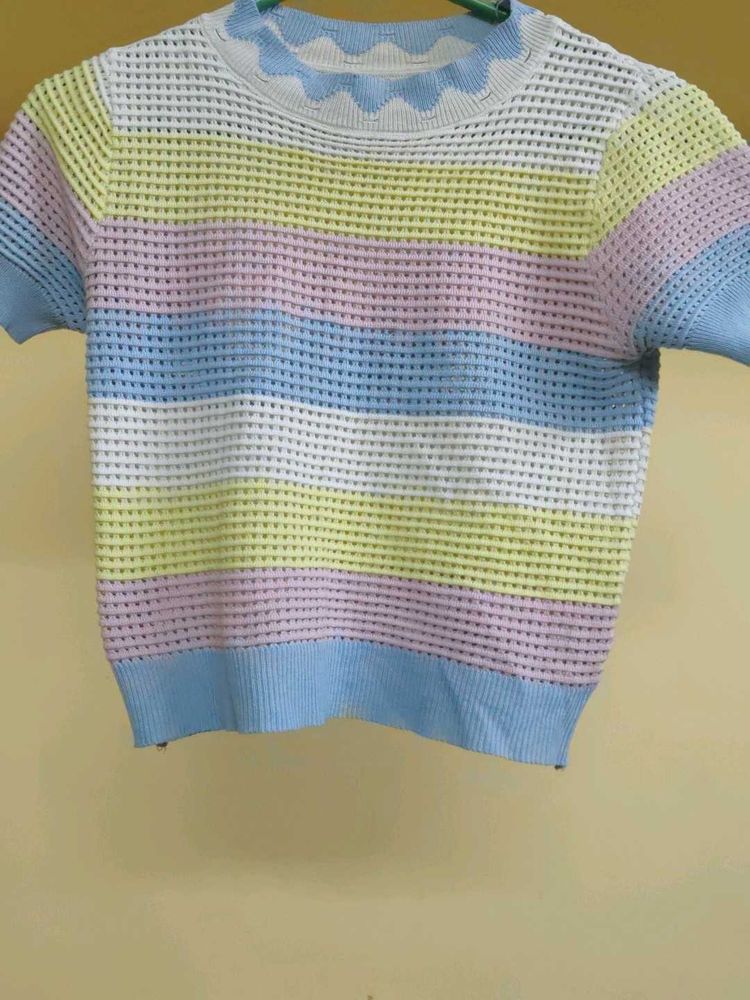 Striped Knit Crop Top