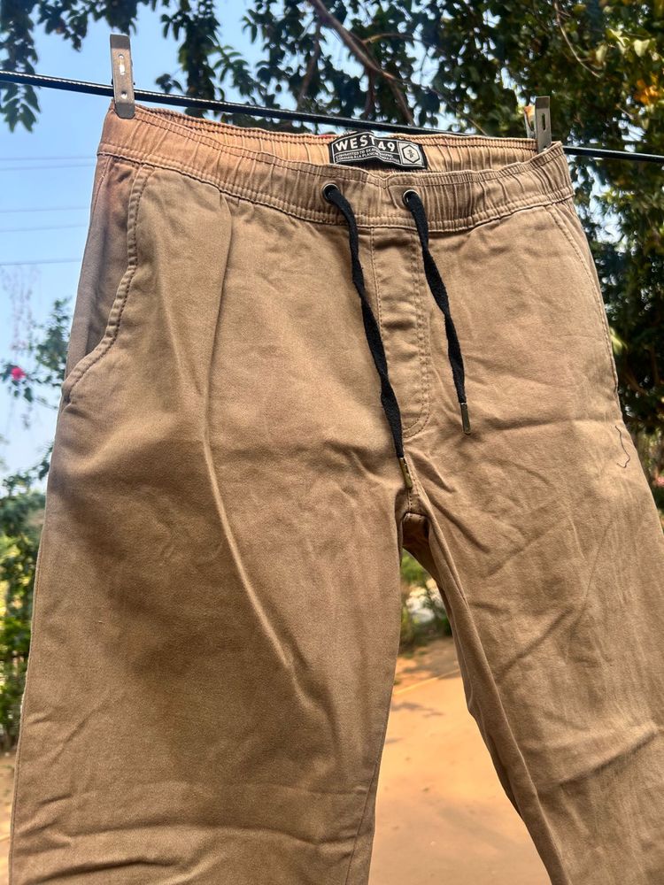 Brown Straight Fit Trousers (30)