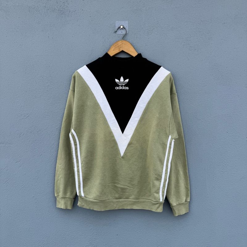 Adidas Colorblock Mock Neck Sweatshirt