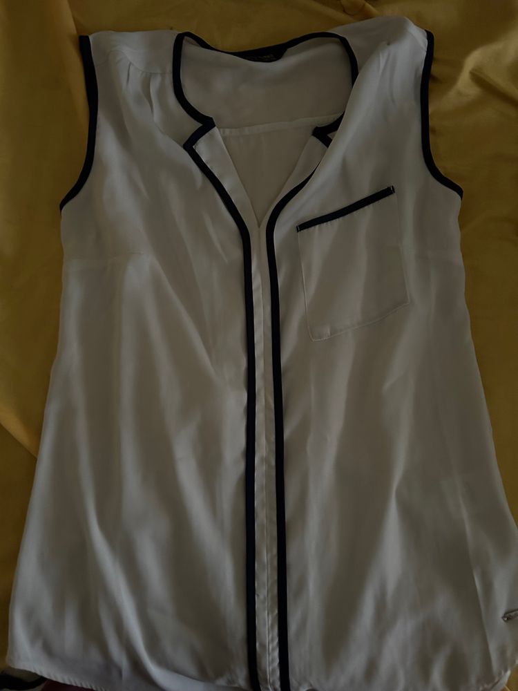 White Formal Sleeveless Top