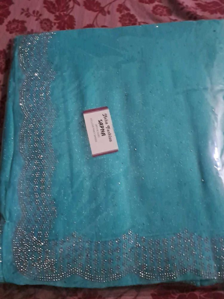 Sky-blue Jimchoo Saree