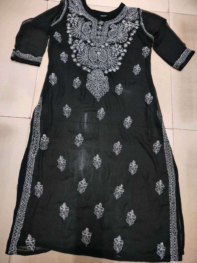 Handwork Chikenkari Embroidery Georgette Kurta