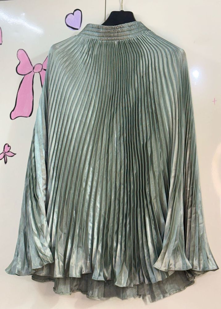Sage Green Pleated Skirt