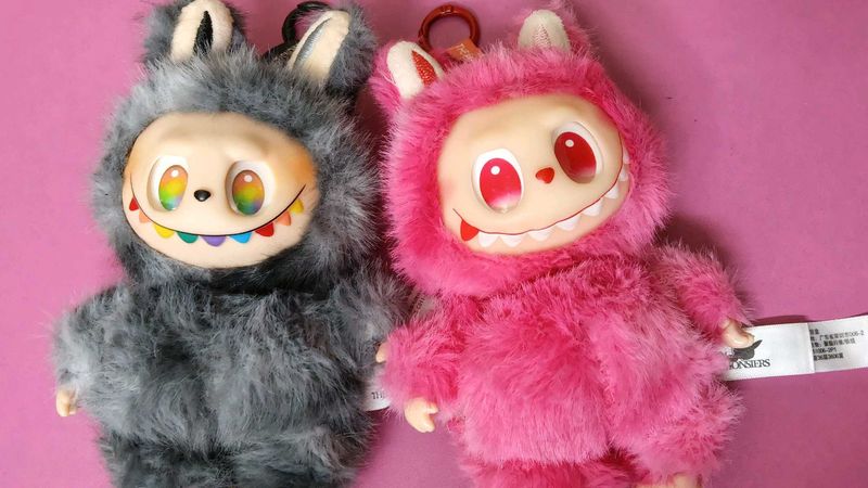 Pink Labubu &amp;Grey labub