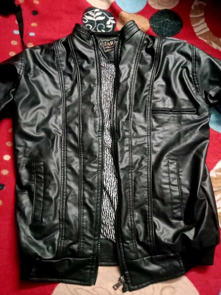 Zara Black Faux Leather Jacket