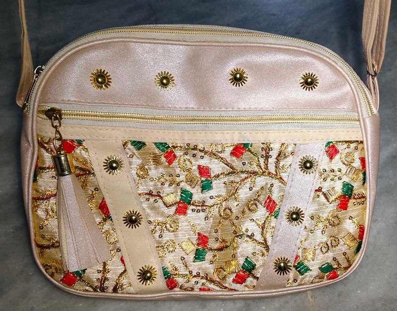 Embroidered sling Bag