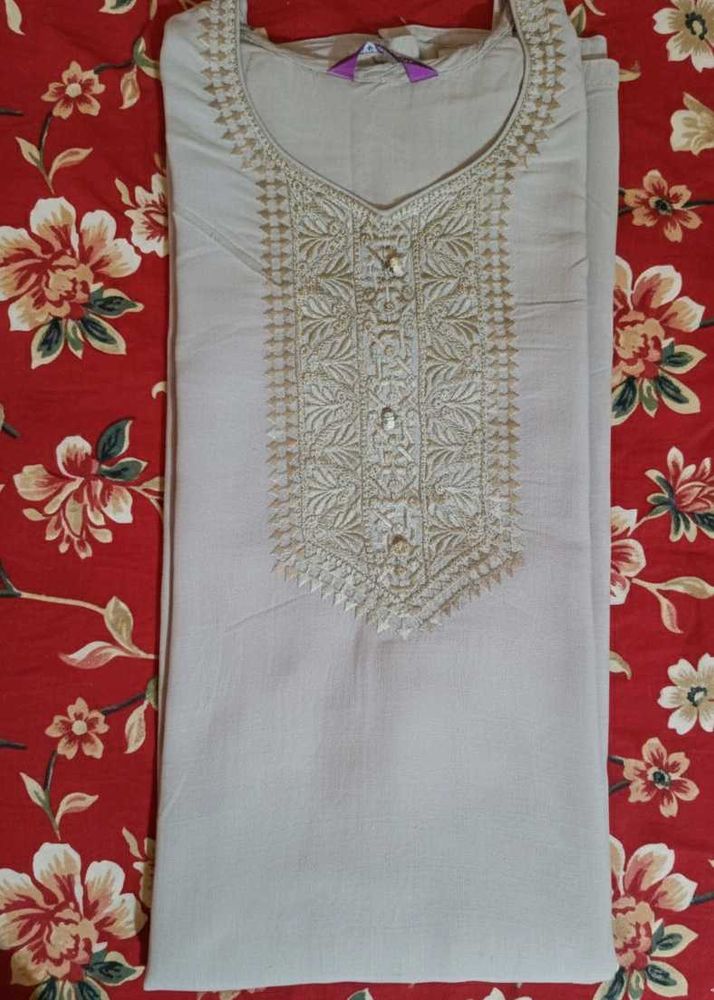 Grey Embroidered Kurti