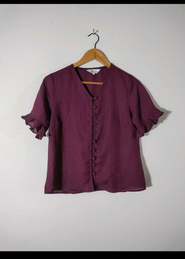 Cute Ruffle Sleeve Top