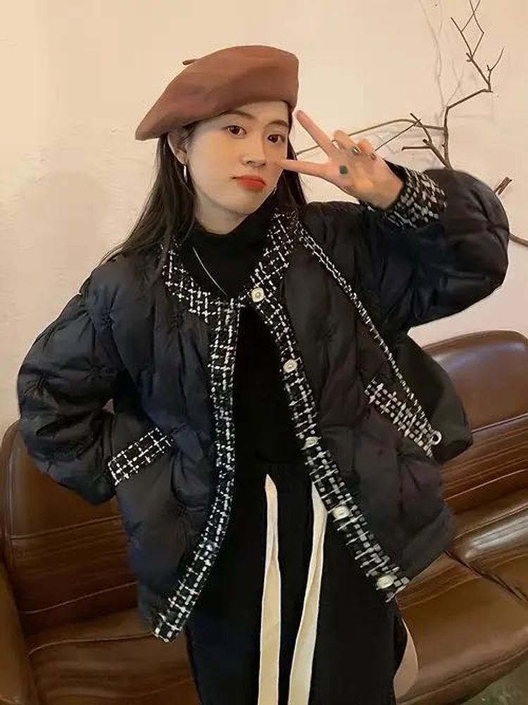 Black Korean Quilted Jacket