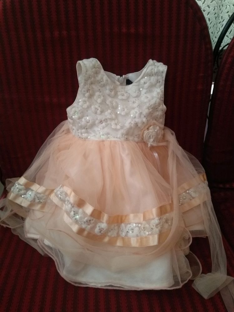 Peach Tulle Party Dress