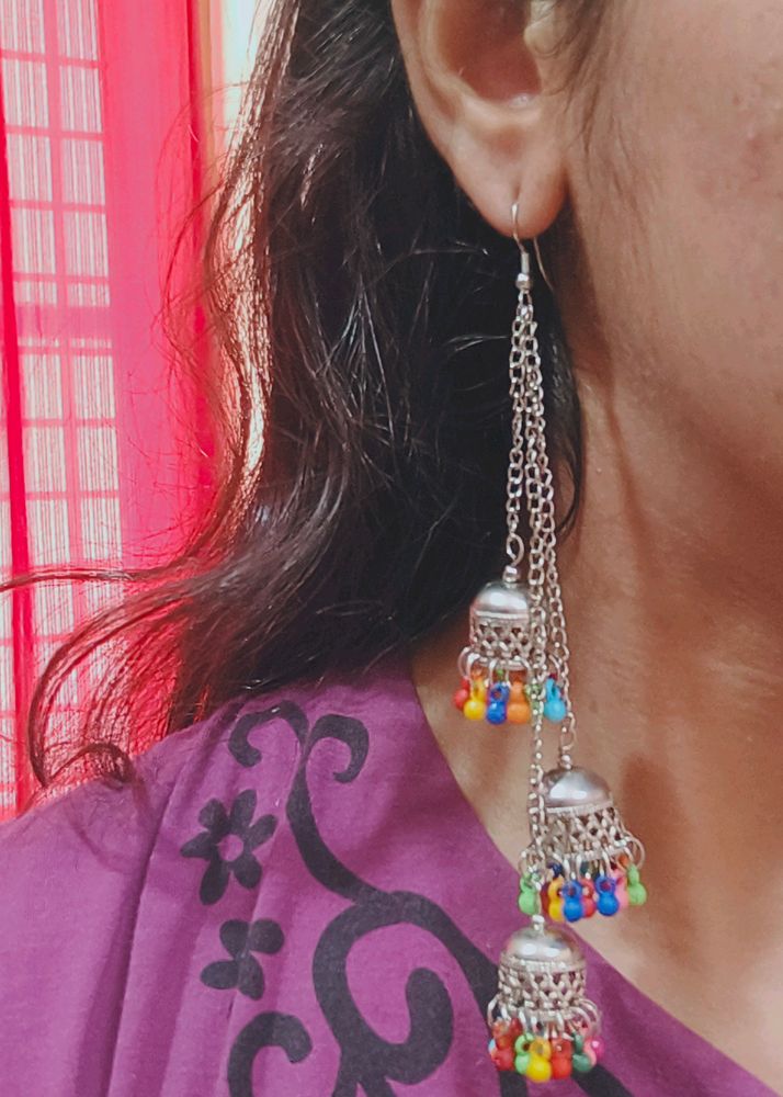 Long Multicolor Jhumka