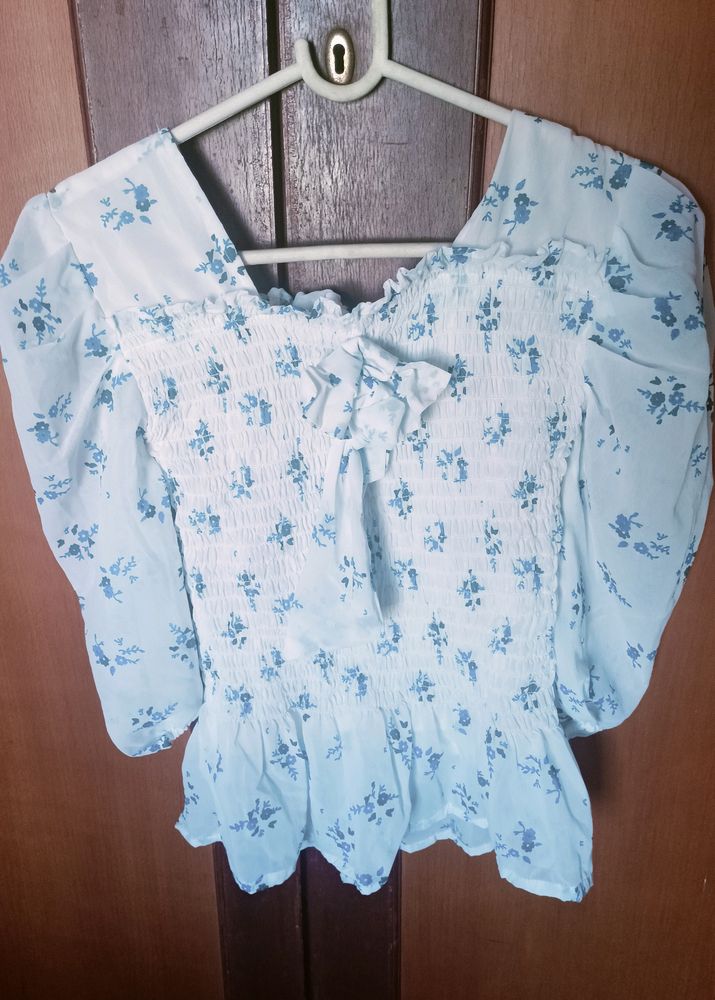 White And Blue Top