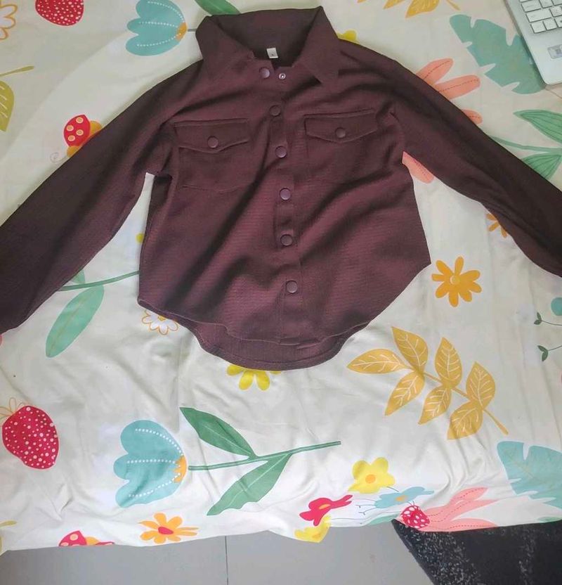 Maroon Button-Down Shirt