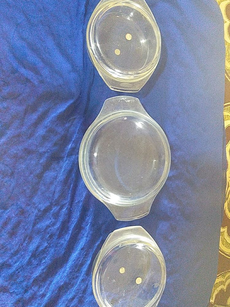 3 Glass Bouls Useful For Keeping Curries