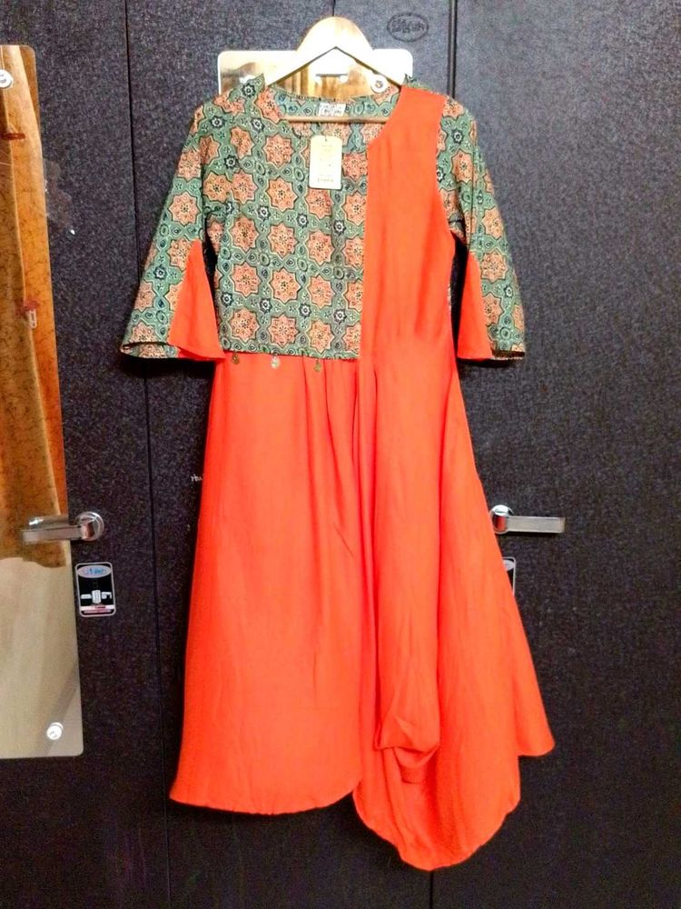 New Orange Stylish Kurti 🧡