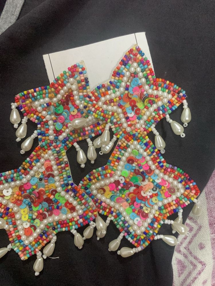 Multicolour White Lightweight Earings
