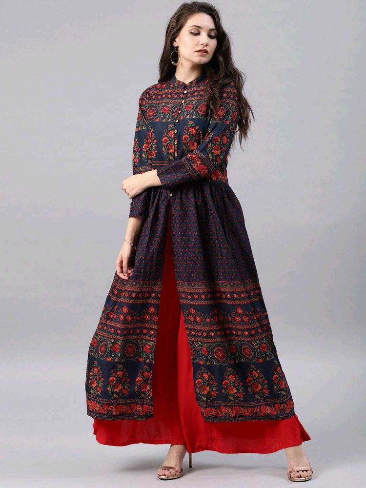 Floral Print Ethnic Gown