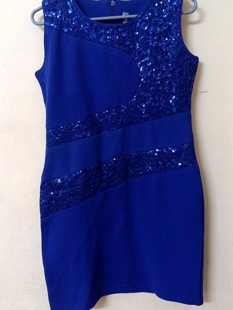 Blue Sequin Party Dress