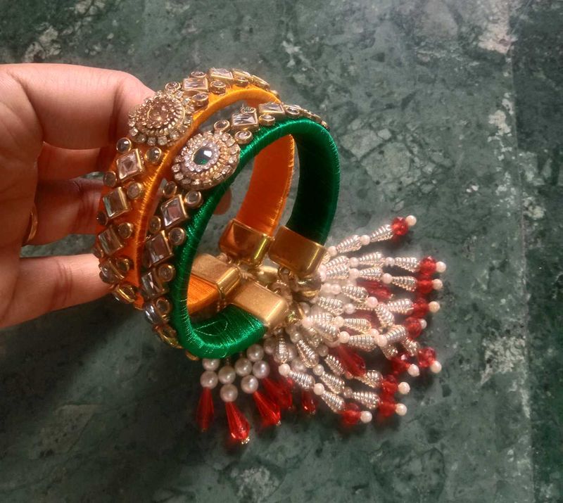 Kundan Work Bracelet/Rakhi