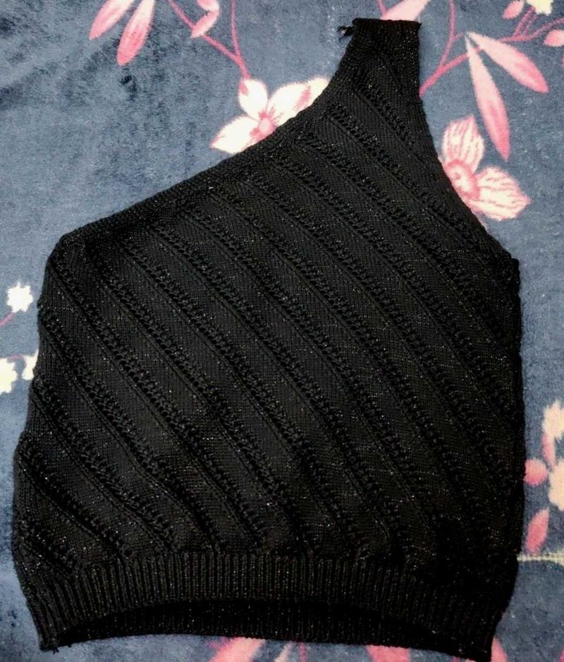 One Shoulder Zudio Black Top