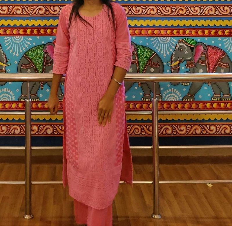Pink Kurta Palazzo Set