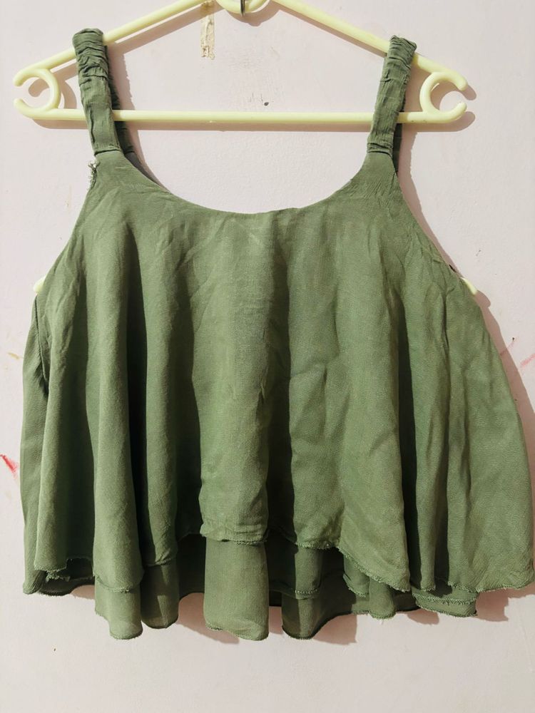 Green Layered Tank Top