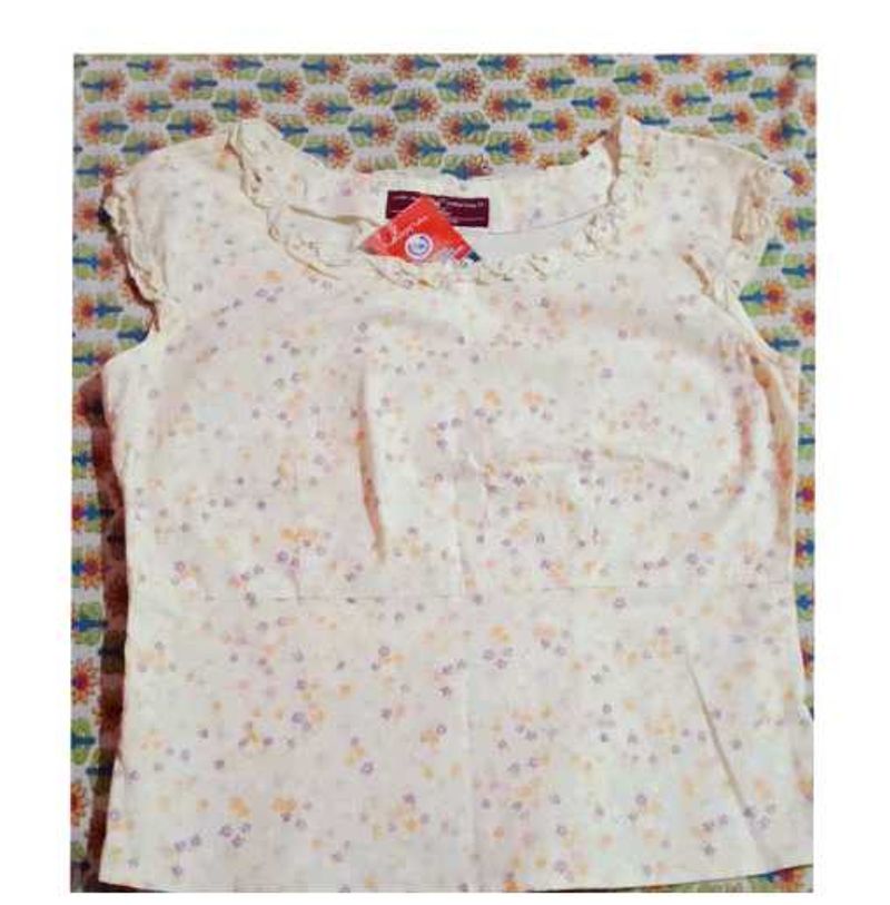 Floral Print Cap Sleeve Top