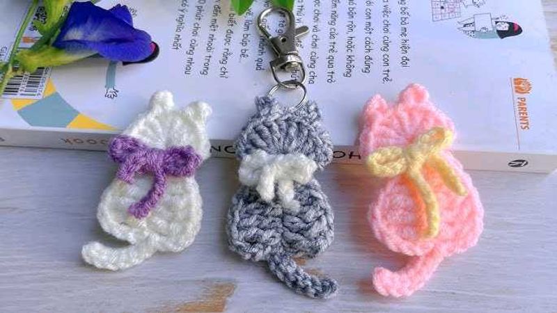Crochet Cat Keychain