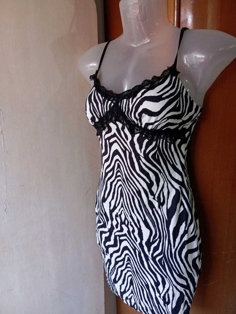 Zebra Print Mini Dress