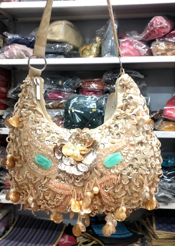Bridal Fancy Golden Handwork Purse( New)