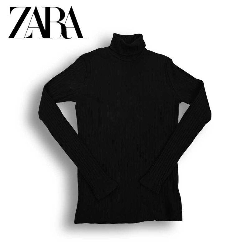 Zara Black Turtleneck Long Sleeve Top