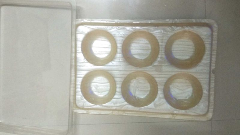Set of Six Impressioned Decorative Tray