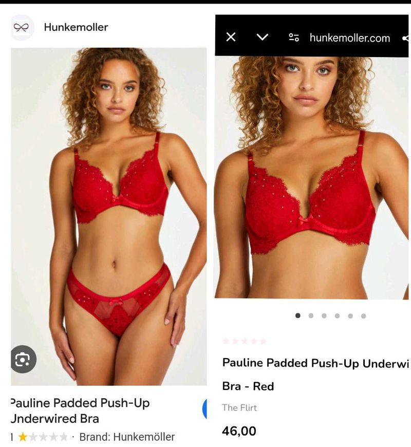 Red Lingerie Set With Camisole