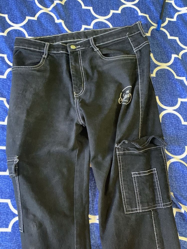 Black Cargo Jeans