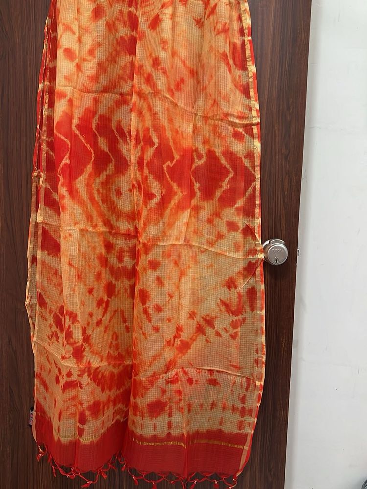 Orange Tie-Dye Dupatta