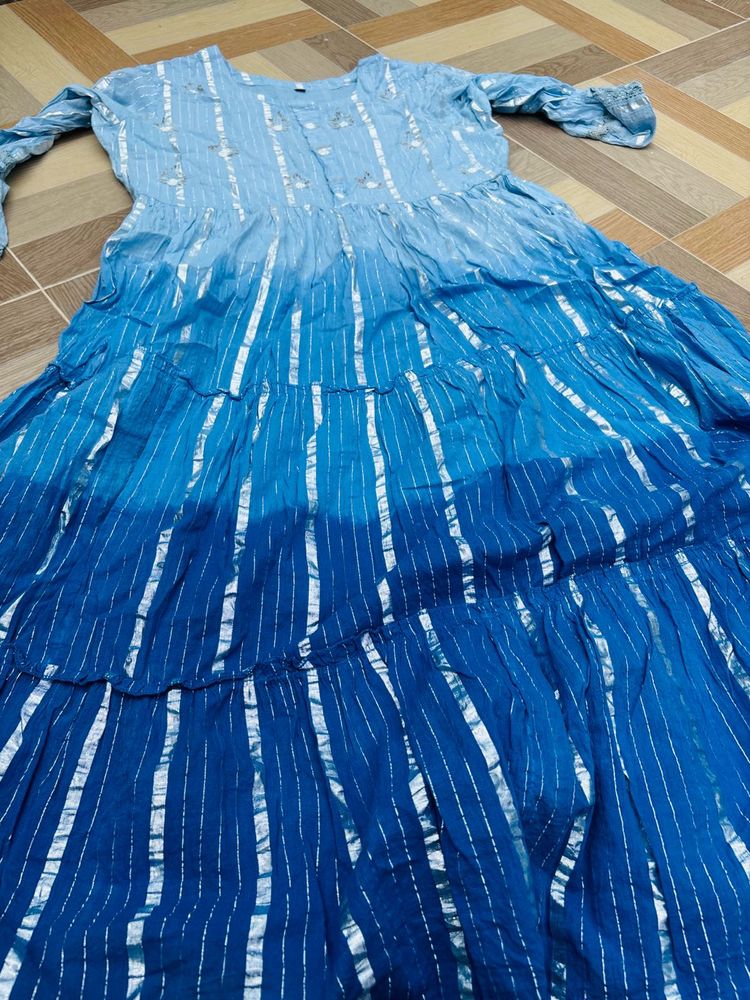 Blue Striped Kurti