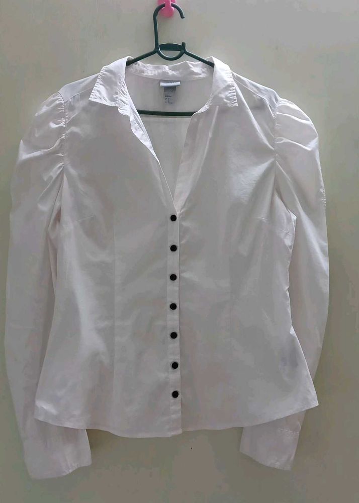 Chic H&amp;M White Puff Sleeve Shirt – EUR 42
