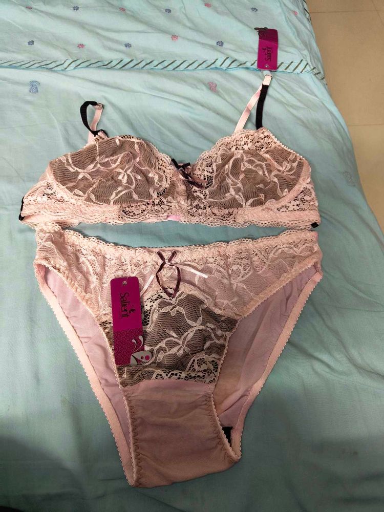 Lace Bra &amp; Panty Set Combo Of 3