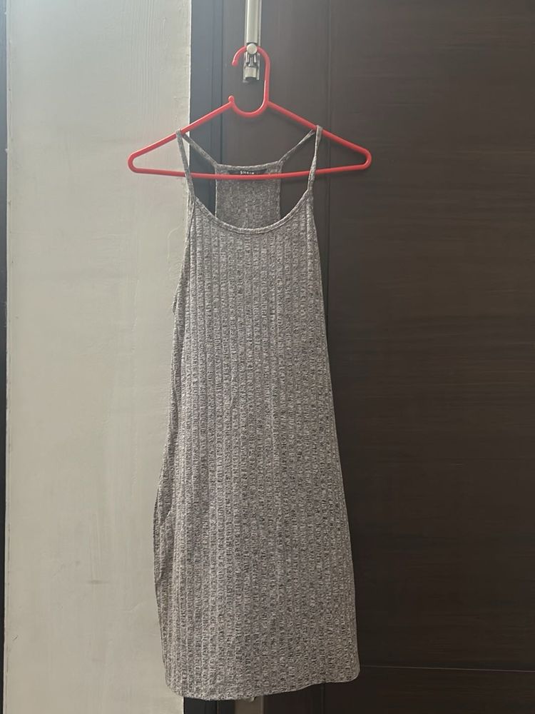 Gray Knit Tank Dress