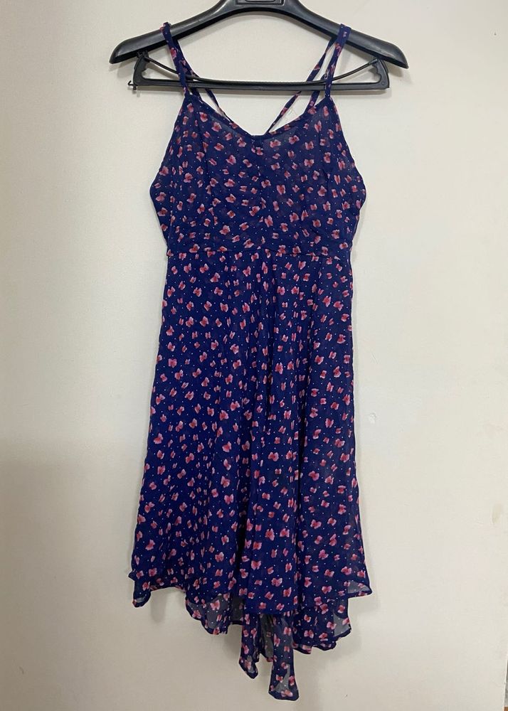 Floral Handkerchief Hem Dress - SERA (Size S)