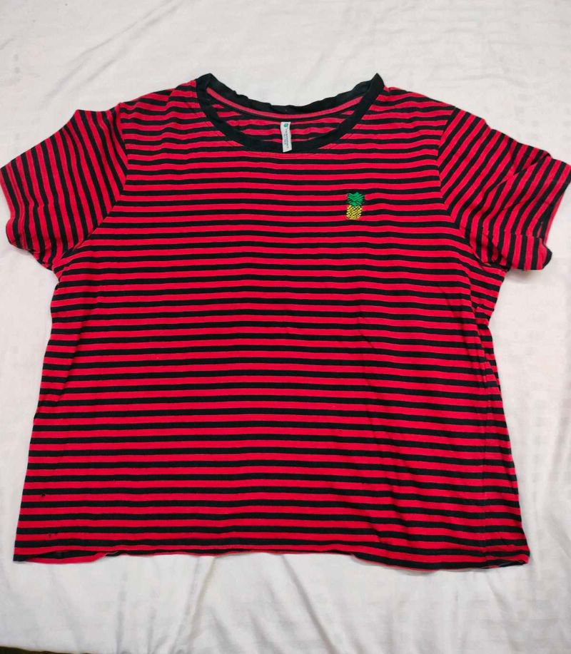 Striped Tee with Pineapple