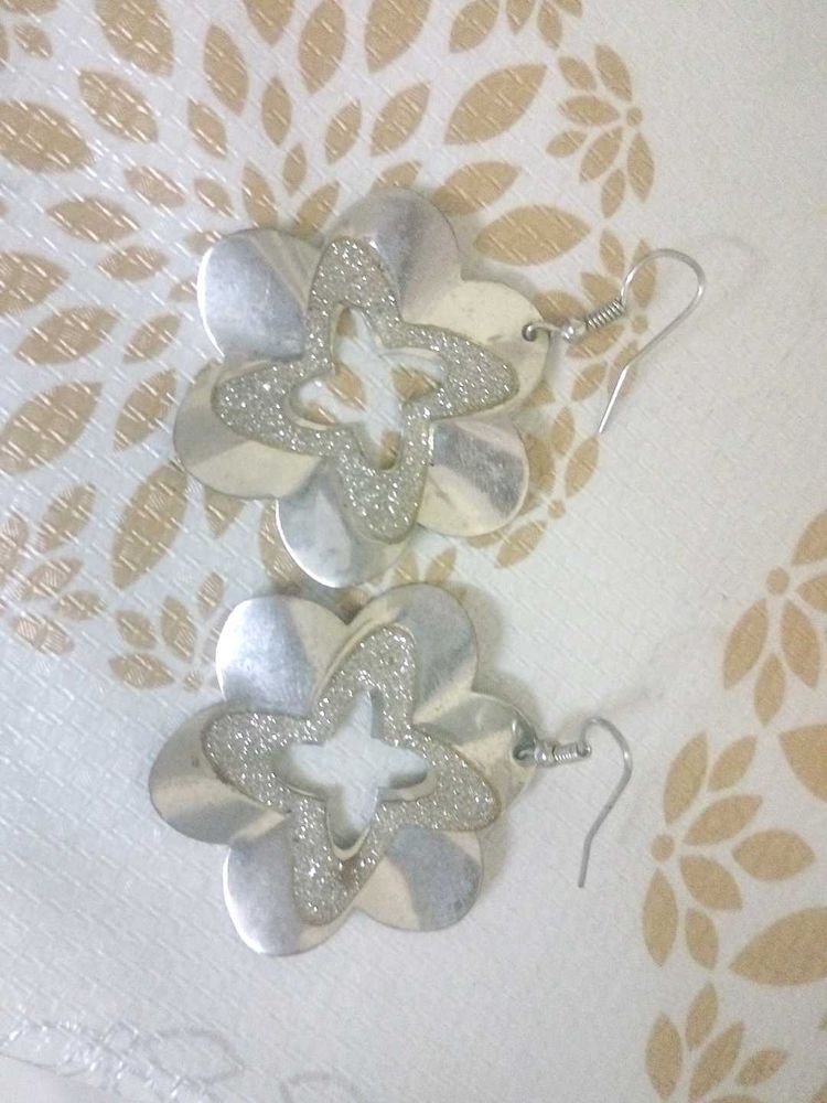 Silver Flower Earrings For Women