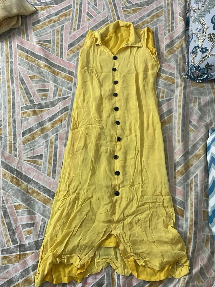Yellow Button-Down Dress