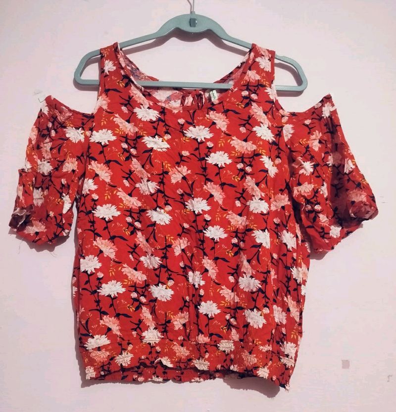 Red Off-shoulder Top