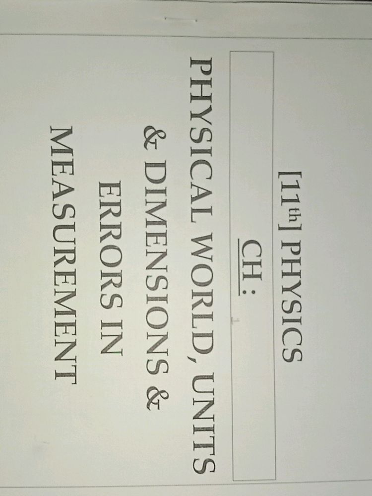 Physics Notes - Class11th Science