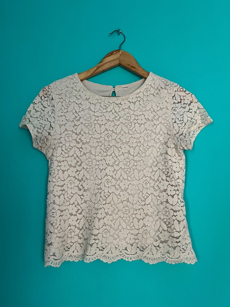 Cream Clr Crop Top